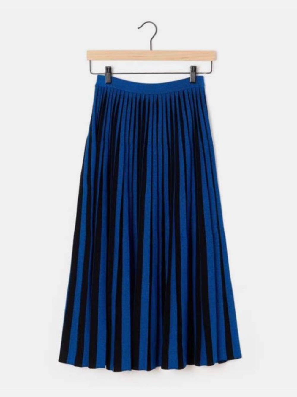 Proenza Schouler Pleated Blue and Black Midi Skirt - Women